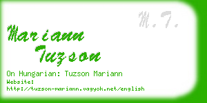 mariann tuzson business card